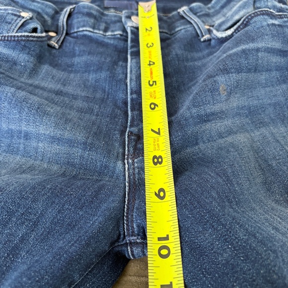 MOTHER The Roller Crop Undone Hem Jeans Wide Leg Dark Graffiti Wash High Rise 27 - Picture 13 of 14